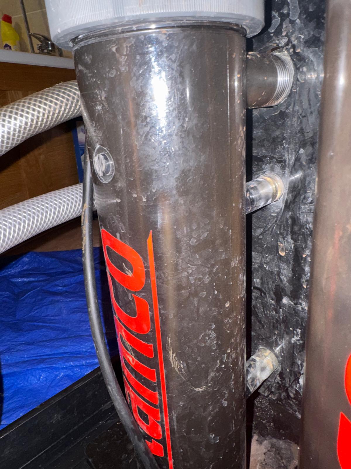 Sludge collected from a magnetic filter during power flushing
